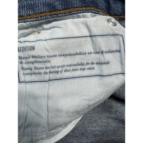 Sézane Denim Jean Sz40 (US 8) Med Wash High Rise Straight Leg French Minimalist - Picture 6 of 9